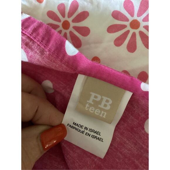 2 Pottery Barn Teen Full Flats Organic Sheets Polka Dot Daisy Mix and Match - Picture 5 of 7